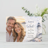 Kust Nantucket Foto Save the Date (Staand voorkant)