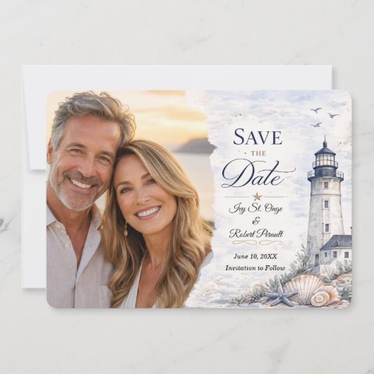 Kust Nantucket Foto Save the Date (Voorkant)