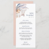 kust | Nautical Seashell Wedding Menu Kaart (Voorkant / Achterkant)