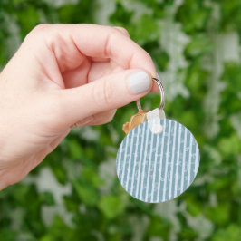 Kust nautisch patroon | Blauwe Zee Schelp & Zeepaa Sleutelhanger