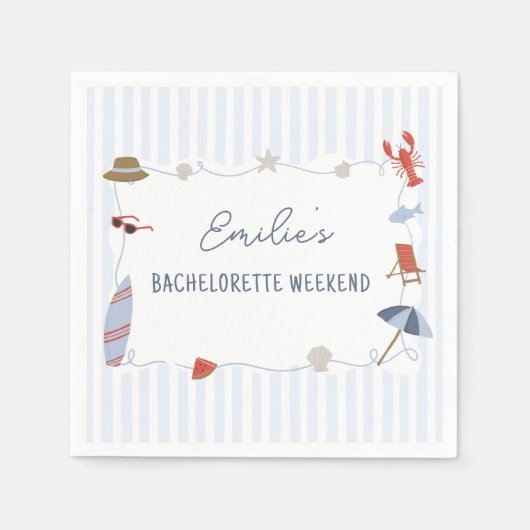 Kust New England Cape Cod Bachelorette servetten (Voorkant)