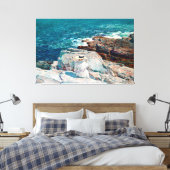  Kust Ocean Cliff Woman bij het Zee Canvas Afdruk (Insitu (Slaapkamer))