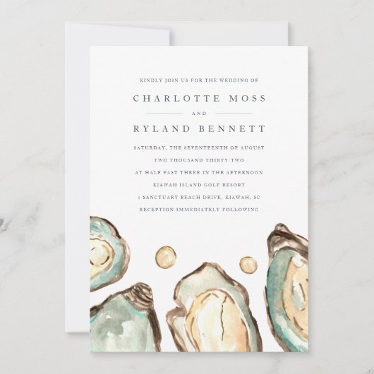 Kust Oester All in One QR Code Huwelijk Kaart (Voorkant)