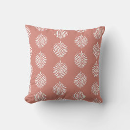 Kust Palm Leaf Patroon TerraCotta Kussen