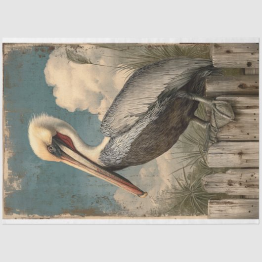  kust Pelican Decoupage Tissuepapier (Voorkant)