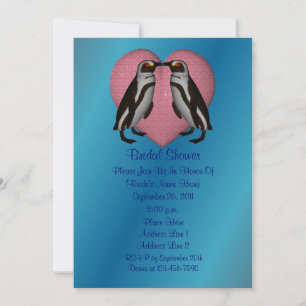 Kust Penguins Heart Vrijgezellenfeest Invite Kaart