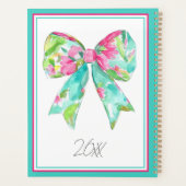 Kust Preppy Roze en Groene Boog Gepersonaliseerd Planner (Achterkant)