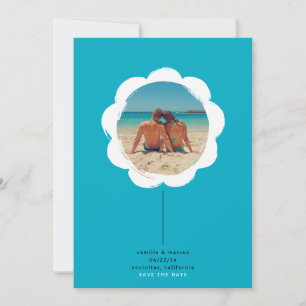Kust Retro Schilderachtig Bloem Frame Foto Bruilof Save The Date