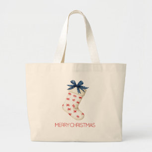 Kust Rode Krab Kerstkous Grote Tote Bag
