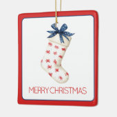 Kust Rode Krab Kerstkous Keramisch Ornament (Links)