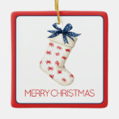 Kust Rode Krab Kerstkous Keramisch Ornament (Voorkant)