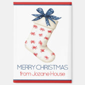 Kust Rode Krab Kerstkous Magneet (Voorkant)