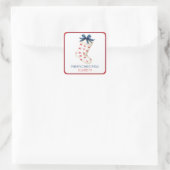 Kust Rode Krab Kerstkous Vierkante Sticker (Tas)