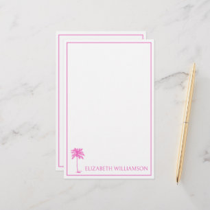 Kust Roze Palmetto Palm Boom Persoonlijk Briefpapier