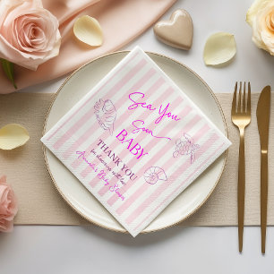 Kust Roze Strepen Meisje Zee Binnenkort Jij Baby S Servet