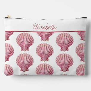 Kust Roze Zeeschelp op Wit Gepersonaliseerd Etui