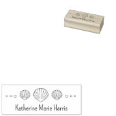 Kust Scallop Seashells gepersonaliseerd Rubberstempel (Gestempeld)