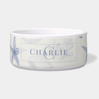 Kust Schelpen Schets | Aangepast Monogram Hond Die Voerbakje