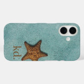 Kust Starfish Beach Monogram Case-Mate iPhone Case (Achterkant (horizontaal))