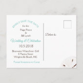 Kust Starfish Wedding Save the Date Briefkaart (Achterkant)