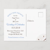 Kust Starfish Wedding Save the Date Briefkaart (Achterkant)
