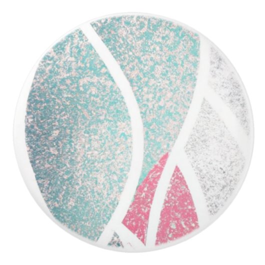 Kust/strand abstracte golven keramische knop (Voorkant)