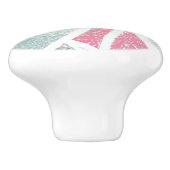 Kust/strand abstracte golven keramische knop (Zijkant)