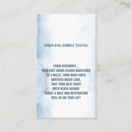 Kust Strand Anker Nautische Huwelijksrichting Informatiekaartje (Achterkant)