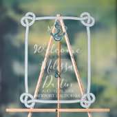 Kust Strand Blauw Anker Nautische bruiloft Welkom Acryl Bord (Neutraal)