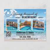 Kust strand foto onroerend goed briefkaart (Voorkant)