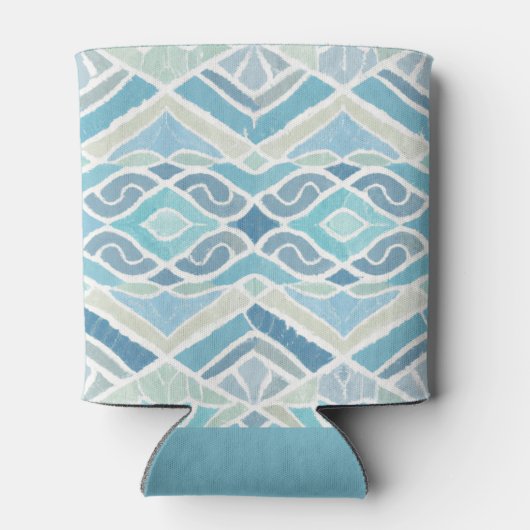 Kust/strand/nautisch blauw blikjeskoeler (Achterkant)