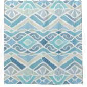 Kust/strand/nautisch blauw douchegordijn (Voorkant)