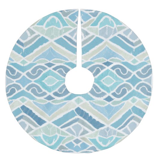 Kust/strand/nautisch blauw kerstboom rok (Voorkant)