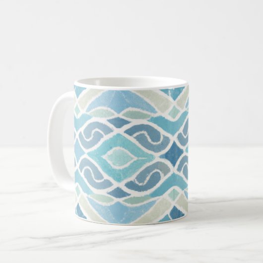 Kust/strand/nautisch blauw koffiemok (Voorkant links)