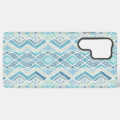 Kust/strand/nautisch blauw samsung galaxy hoesje (Achterkant horizontaal)