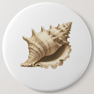 Kust/strand/nautische schelp ronde button 6,0 cm