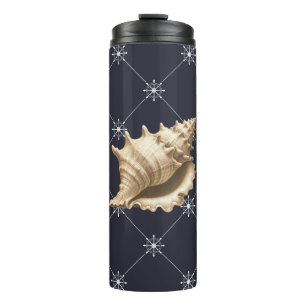 Kust/strand/nautische schelp thermosbeker