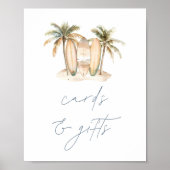 Kust Surf Baby shower Kaarten & Geschenken Teken Poster (Voorkant)