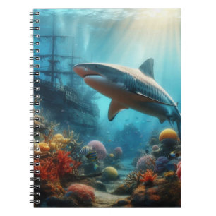 Kust/tijgerhaai op zee & koraalrif notitieboek