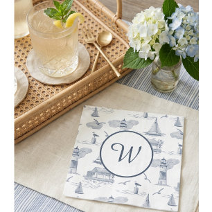 Kust toile monogram Preppy nautisch Servet