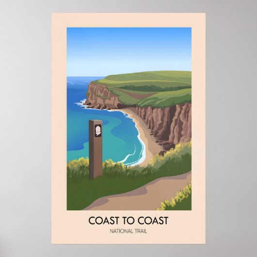 Kust tot Kust Wandelpad Reisposter Poster (Voorkant)