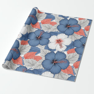 Kust Tropisch Hibiscus Patroon (1) Cadeaupapier