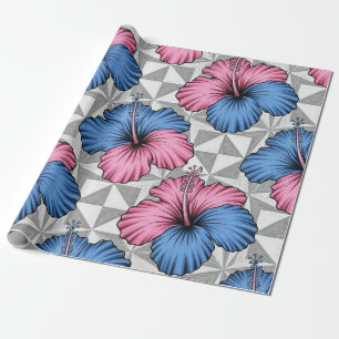 Kust Tropisch Hibiscuspatroon (5) Cadeaupapier