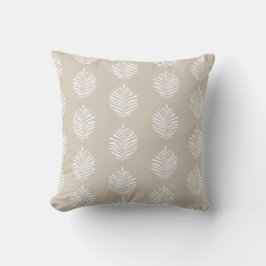 Kust tropisch palmblad patroon beige kussen