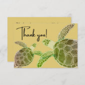 Kust Tropische Groene Zeeschildpad Bedankkaart (Voorkant / Achterkant)