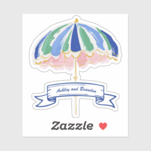 Kust Tropische Strandparasol Persoonlijk Sticker