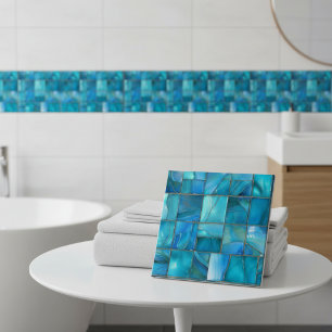 Kust Turquoise Glas Mozaïek Tegeltje