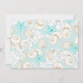 kust turquoise goud bruiloft kaart (Achterkant)