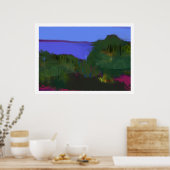 Kust uitzicht abstract landschap poster (Keuken)