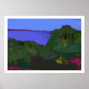 Kust uitzicht abstract landschap poster